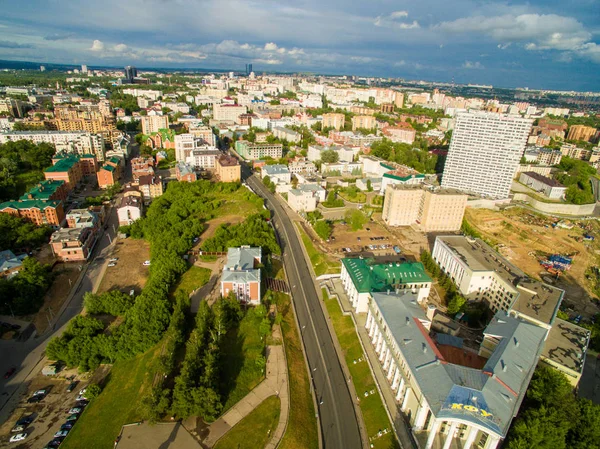 Kazan. Centro de vista aérea de la ciudad en Grand Hotel —  Fotos de Stock