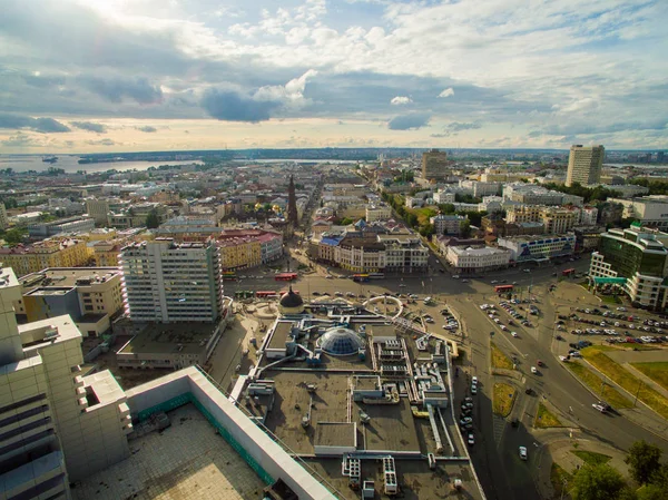 Kasan. Luftaufnahme Zentrum der Stadt im Grand Hotel — Stockfoto