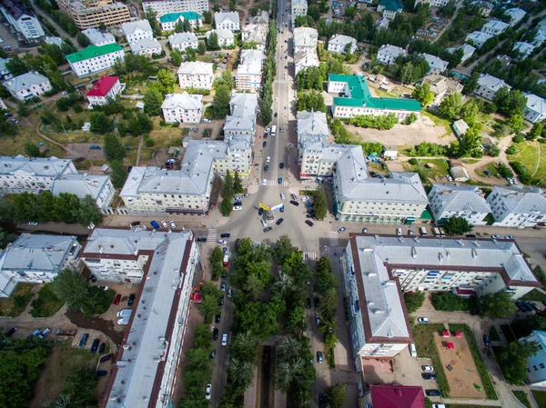 Oktyabrsky city, légifelvételek. Baskíria — Stock Fotó