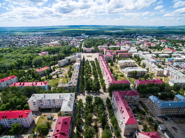 Oktyabrsky Stadt, Luftaufnahme. Baschkortostan — Stockfoto