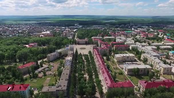 Oktjabrski stad, luchtfoto. Basjkirostan — Stockvideo