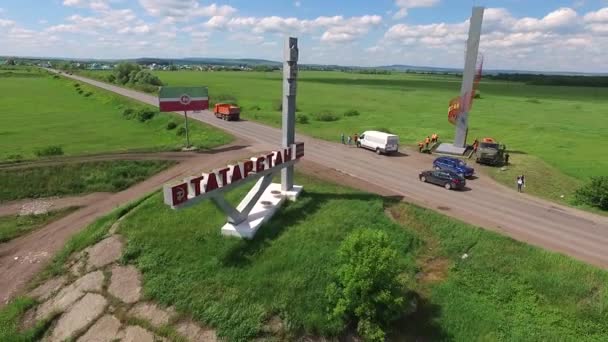 Frontière de Tatar et de l'État de Bachkir. Vue aérienne . — Video