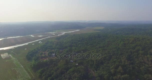 Paesaggio di Goa nello stato, lontano dal mare. Aerea — Video Stock