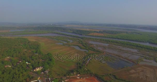 Paisaje de Goa en el estado, lejos del mar. Antena — Vídeos de Stock