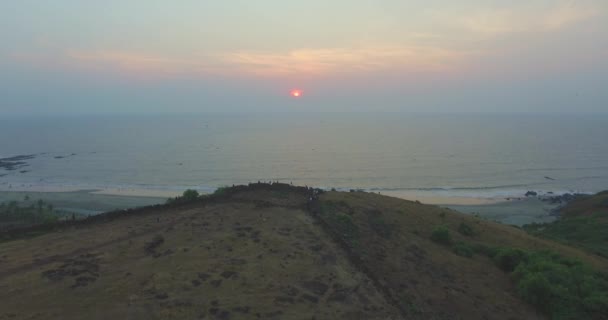Ruiny fort Chapora. Stát Goa, Indie. Letecký — Stock video