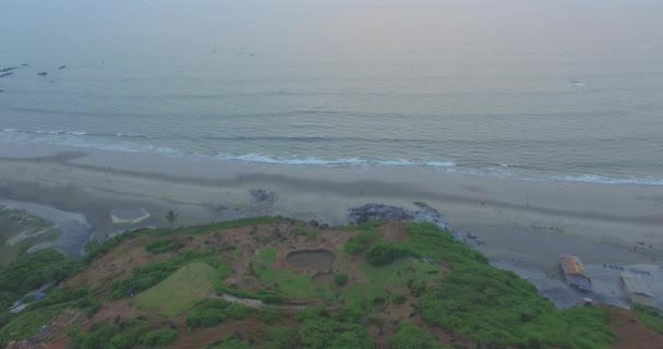 Ruinas del fuerte Chapora. Estado de Goa, India. Antena — Vídeos de Stock