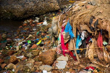 bir sürü çöp ormanda, Hindistan Nehri üzerinde