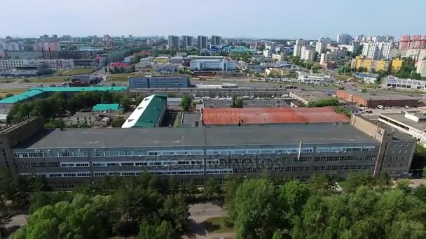 Şehrin Ufa bitki havadan görünümü — Stok video
