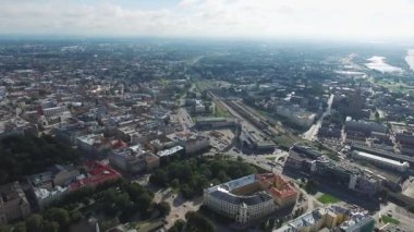 Riga, Letonya - Eylül 2016: Hava panoramik oldtown üzerinde
