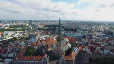 Riga, Letonya - Eylül 2016: Hava panoramik oldtown üzerinde