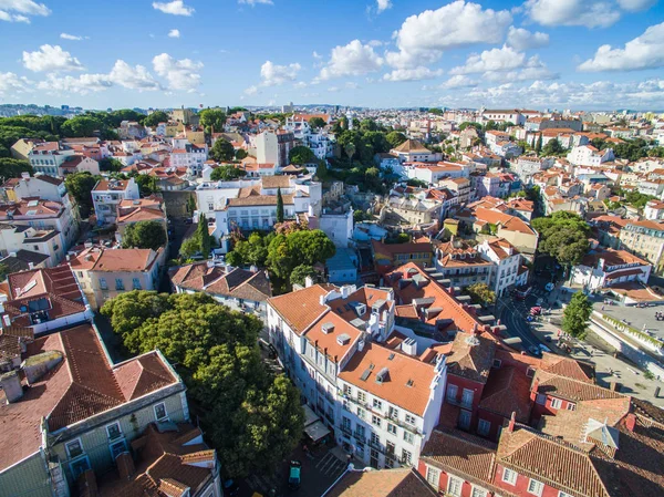 Vista aérea cidade velha de Lisboa cidade — Fotografia de Stock