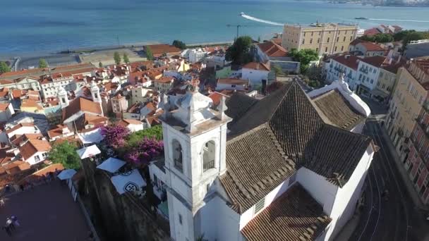 2016 09 Lisboa ciudad: Vista aérea casco antiguo — Vídeos de Stock