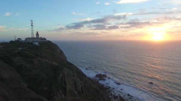 Cabo Roca, Portugal. Vistas desde el borde de la Europa continental . — Vídeos de Stock