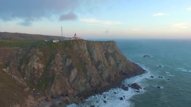 Kap Roca, Portugal. Utsikt från kanten av kontinentala Europa. — Stockvideo