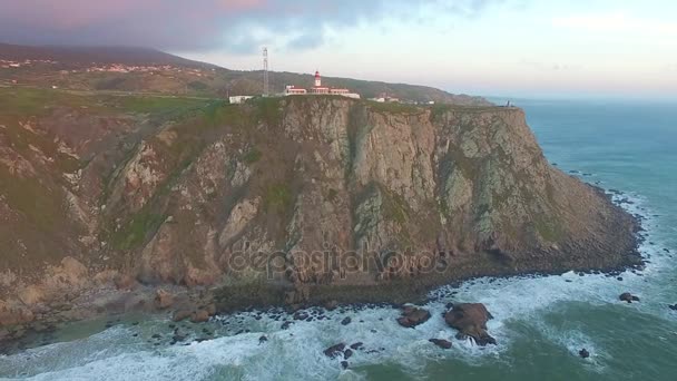 Cape Roca, Πορτογαλία. Θέα από το άκρο της ηπειρωτικής Ευρώπης. — Αρχείο Βίντεο