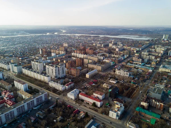 Miasto kultury centrum Ufa. Widok z lotu ptaka — Zdjęcie stockowe