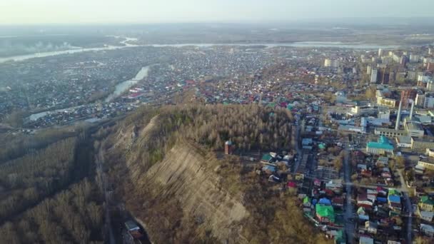 Das kulturelle zentrum der ufa-stadt. Luftbild — Stockvideo