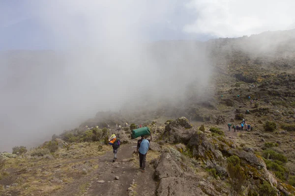 Machame ルート ウイスキーでキリマンジャロに追跡します。 — ストック写真