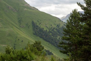 Elbrus bölgesi dağlarında yürüyüş
