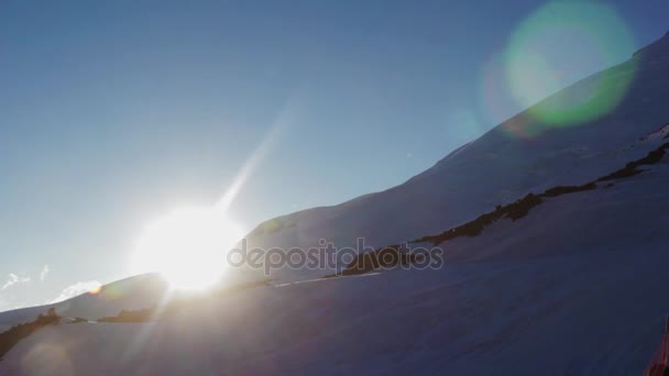 Panoramic view of Elbrus mountain — Stock Video