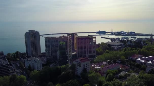 Vista aérea del centro de la ciudad — Vídeos de Stock