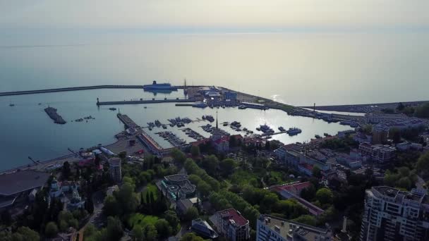 Vista aérea del centro de la ciudad — Vídeos de Stock