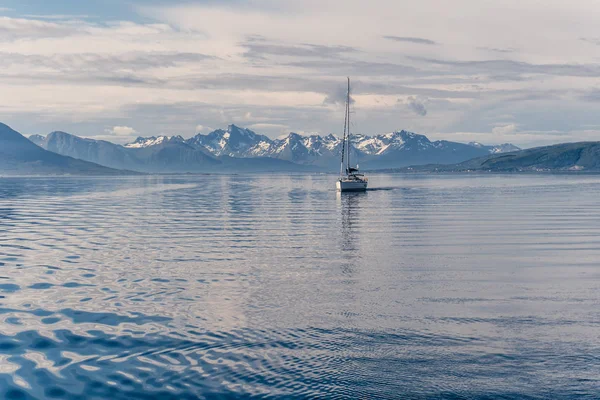 Norveç'te bir yat yelken — Stok fotoğraf