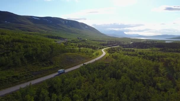 Norvég út a hegyek. Légifelvételek — Stock videók