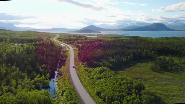 Norvég út a hegyek. Légifelvételek — Stock videók