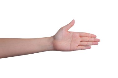 Beyaz arkaplanda el izole