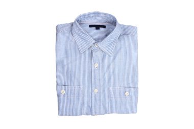 Top view isolated casual shirt on wooden background