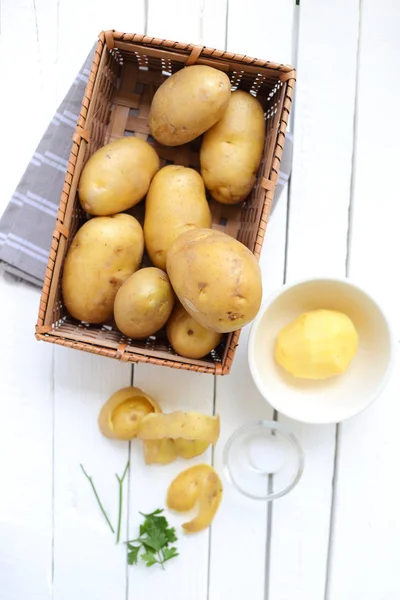 Ingredients for mashed potatoes — Stock Photo, Image