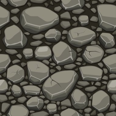 Cartoon stone texture in gray colors seamless background clipart