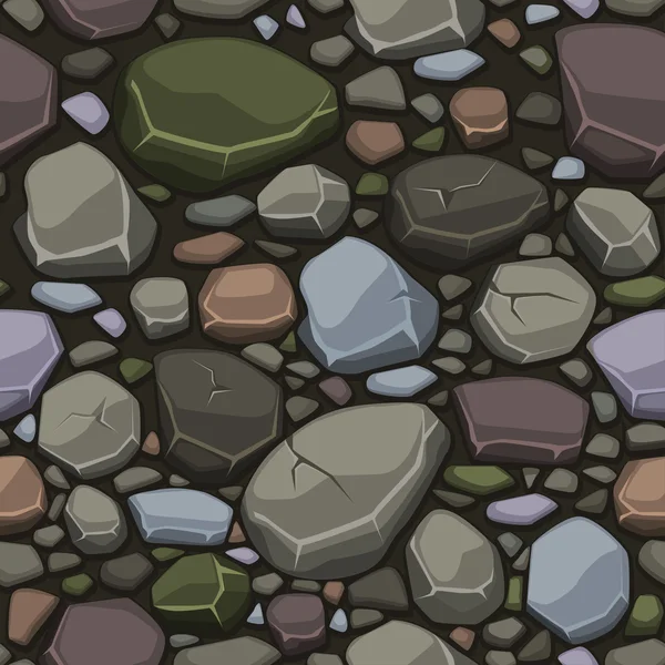 Vista desde arriba dibujos animados colores piedra textura, fondo sin costuras — Vector de stock