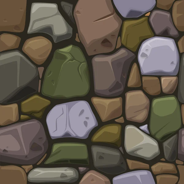 Cartoon colors stone texture, seamless background — ストックベクタ