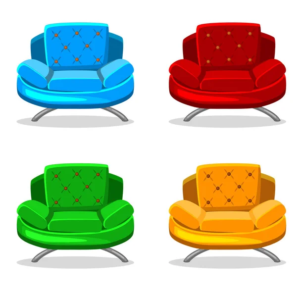 Sillón suave colorido casero, conjunto 6 — Vector de stock