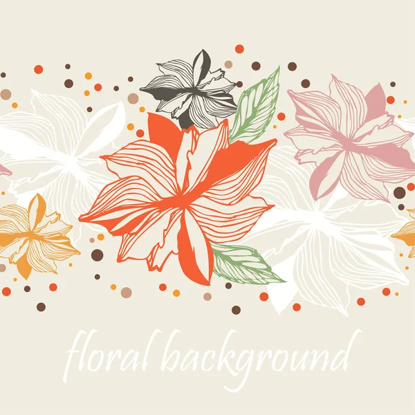 Floral Border seamless Vector Background — Stock Vector