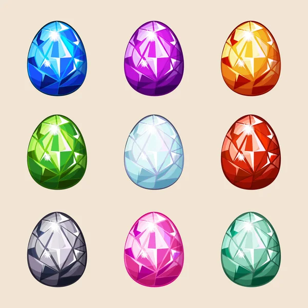 Cristal colorido ovos de Páscoa — Vetor de Stock