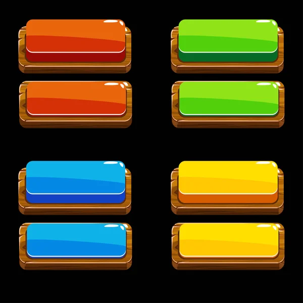 Χρώματα ξύλινα κουμπιά για ένα παιχνίδι — Διανυσματικό Αρχείο