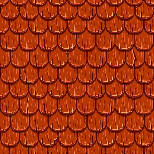 Cartoon Red wooden roofing Roof Tiles Seamless — стоковый вектор