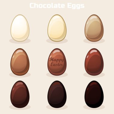 Cartoon Vector Easter Chocolate Eggs clipart