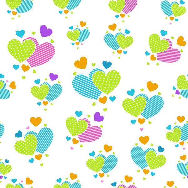 Corazones de carrtón lindo para el papel de álbum de recortes — Vector de stock