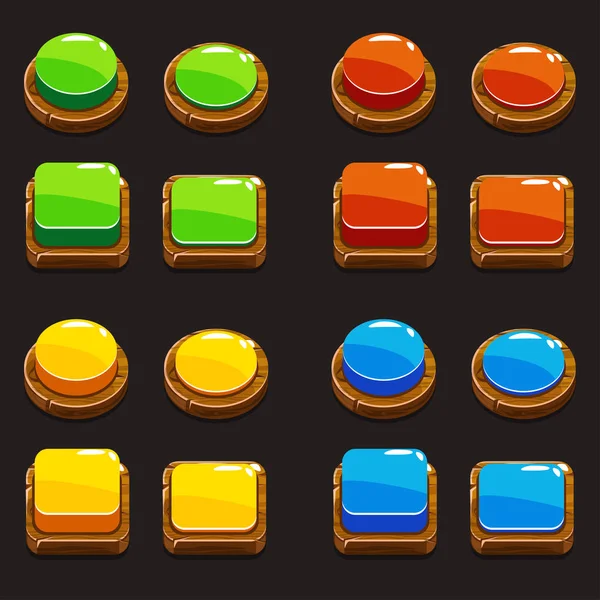 Colors wooden Push Buttons For A Game — Stock Photo, Image