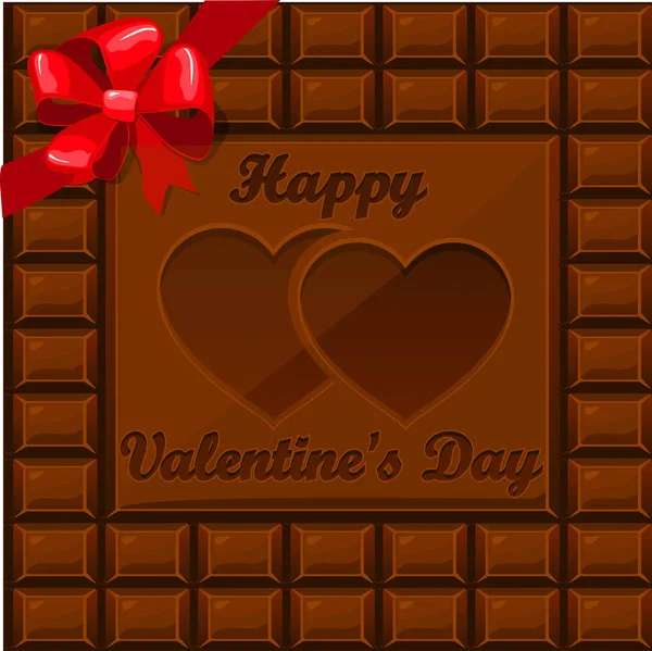 Bar of chocolate on Valentine s Day — Stock Photo, Image