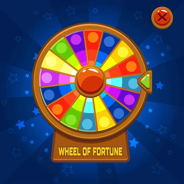 Roue de la fortune pour le jeu Ui — Image vectorielle