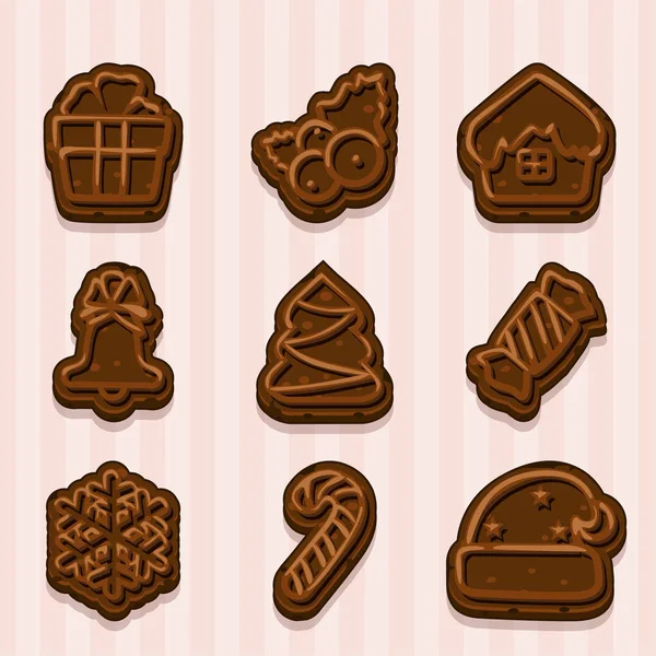 Biscoitos de chocolate para o Natal e Ano Novo — Fotografia de Stock