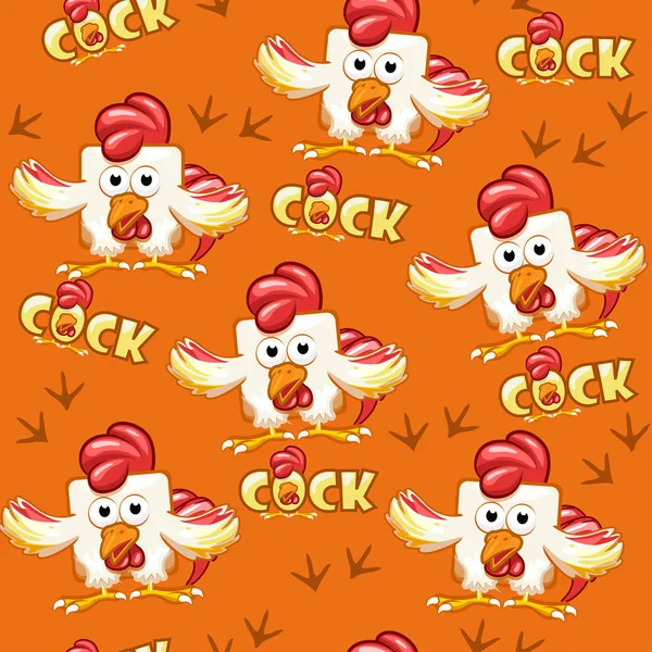 Inconsútil patrón cuadrado de dibujos animados polla — Foto de Stock