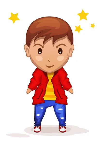 Cute cartoon children boy in — Stock Photo, Image