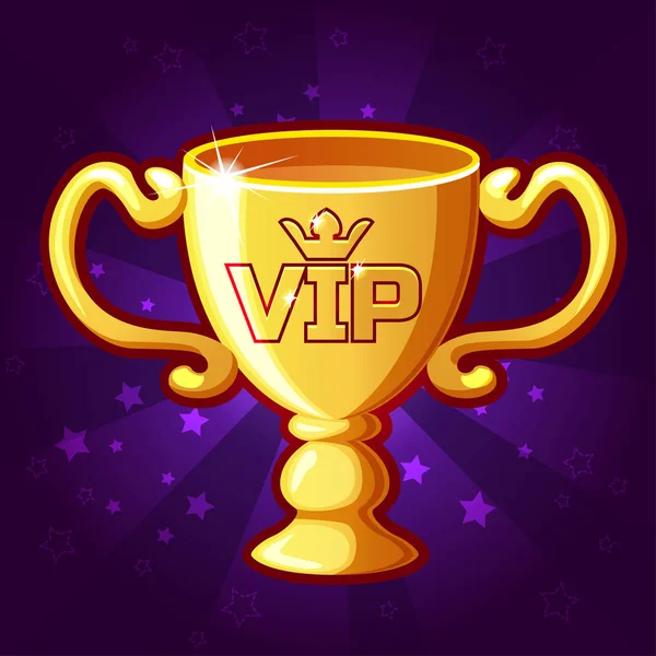 Vector Golden VIP Trophy Cup — Stock Vector