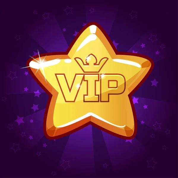 Rajzfilm vektor Vip Gold star — Stock Vector